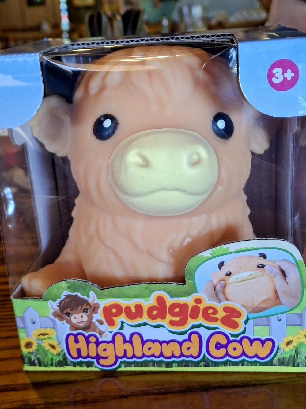 Highland Cow Plush Squeeze Toy - Peach